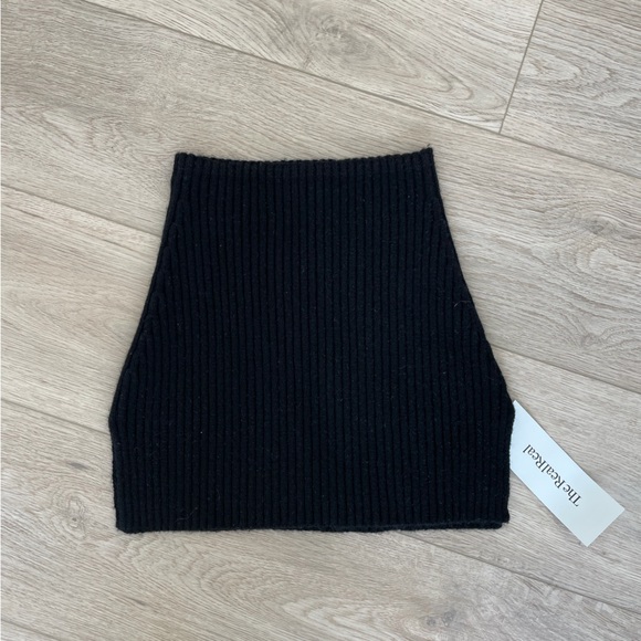 New! Danielle Guizio Rib Knit Mini Skirt in Onyx XS - Picture 2 of 4